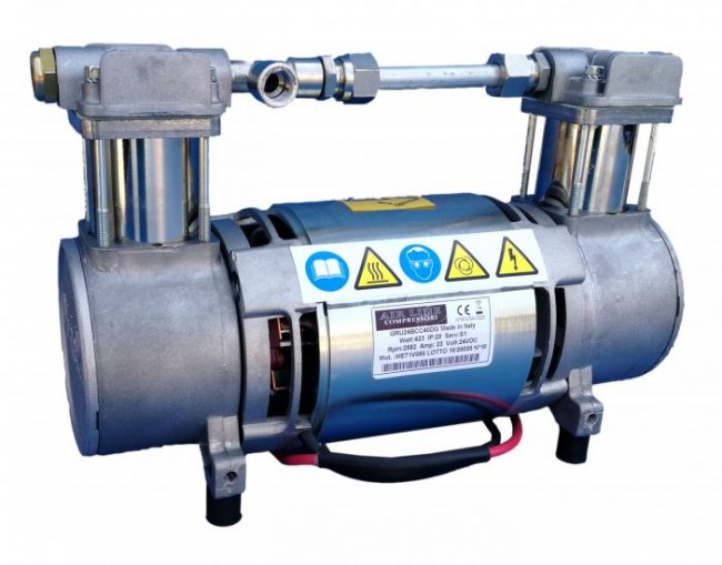 Compressore Bicilindrico 12V DC IP20 VENTILATO lavoro a ciclo continuo